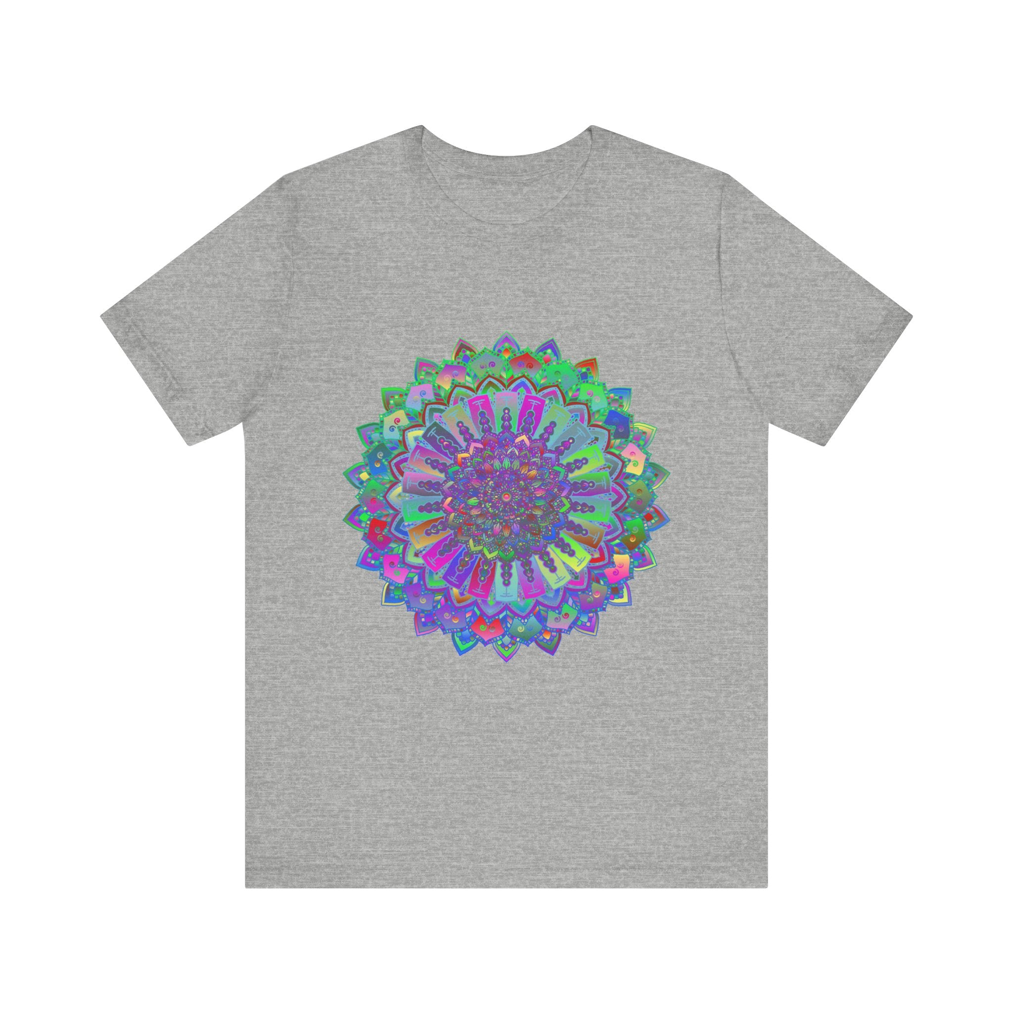 Colorful Mandala T-Shirt with an intricate and vibrant design, perfect for adding a pop of color to your wardrobe