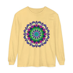 Colorful and intricate mandala design long sleeve unisex t-shirt for vibrant style