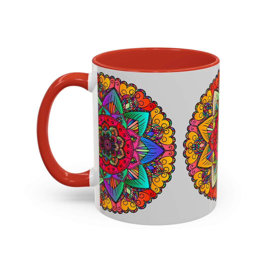 Beautiful and vibrant mandala art mug with intricate design