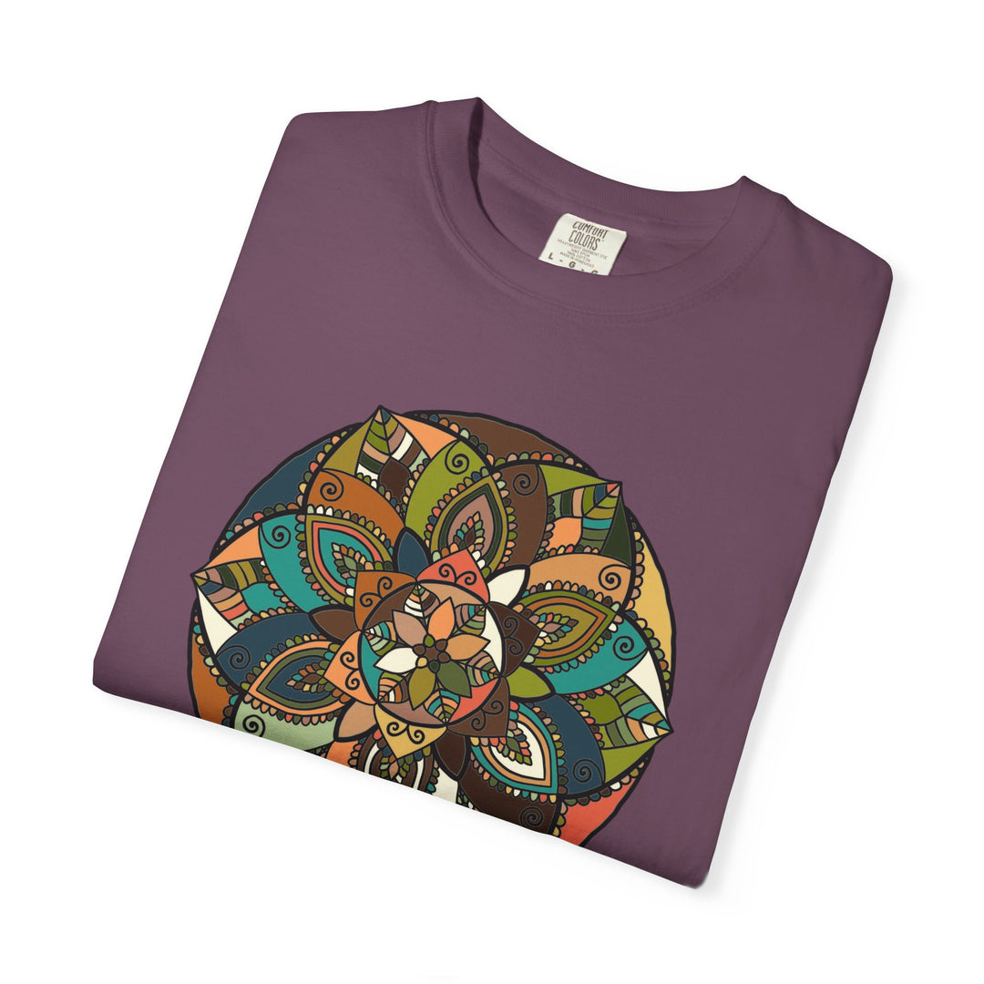 Mandala Earth Flora T-Shirt — Earthy Tones Geometric Art Tee