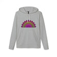  Blululi Adidas Mandala Fleece Hoodie in gray and white, back view, with large Adidas logo