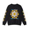 Crewneck sweatshirt featuring a handmade mandala design with intricate details