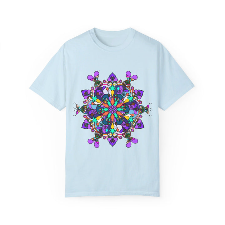 Unisex Mandala T-Shirt made from 100% Ring-Spun Cotton, with Hand-Drawn Mandala Art, and Garment-Dyed for Extra Comfort