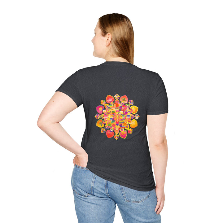 Lotus Mandala Unisex T-Shirt with Hand-Drawn Unique Design by Blululi - A stylish and artistic clothing item for both men and women