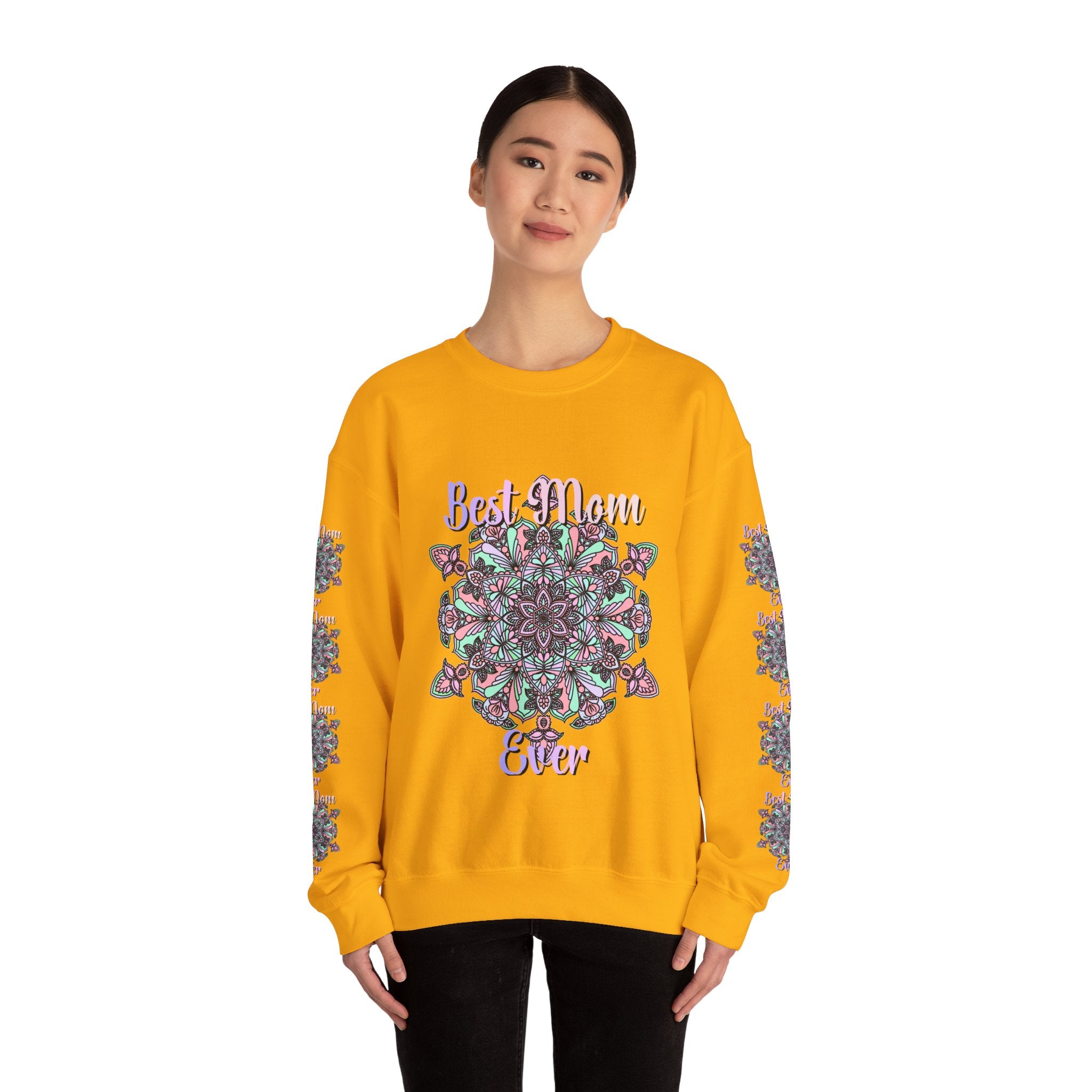 Sweatshirt mit Mandala-Design in Zartrosa und Lavendel für Mütter