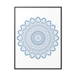 Vertical steel blue Mandala Handmade Art on gallery canvas wraps