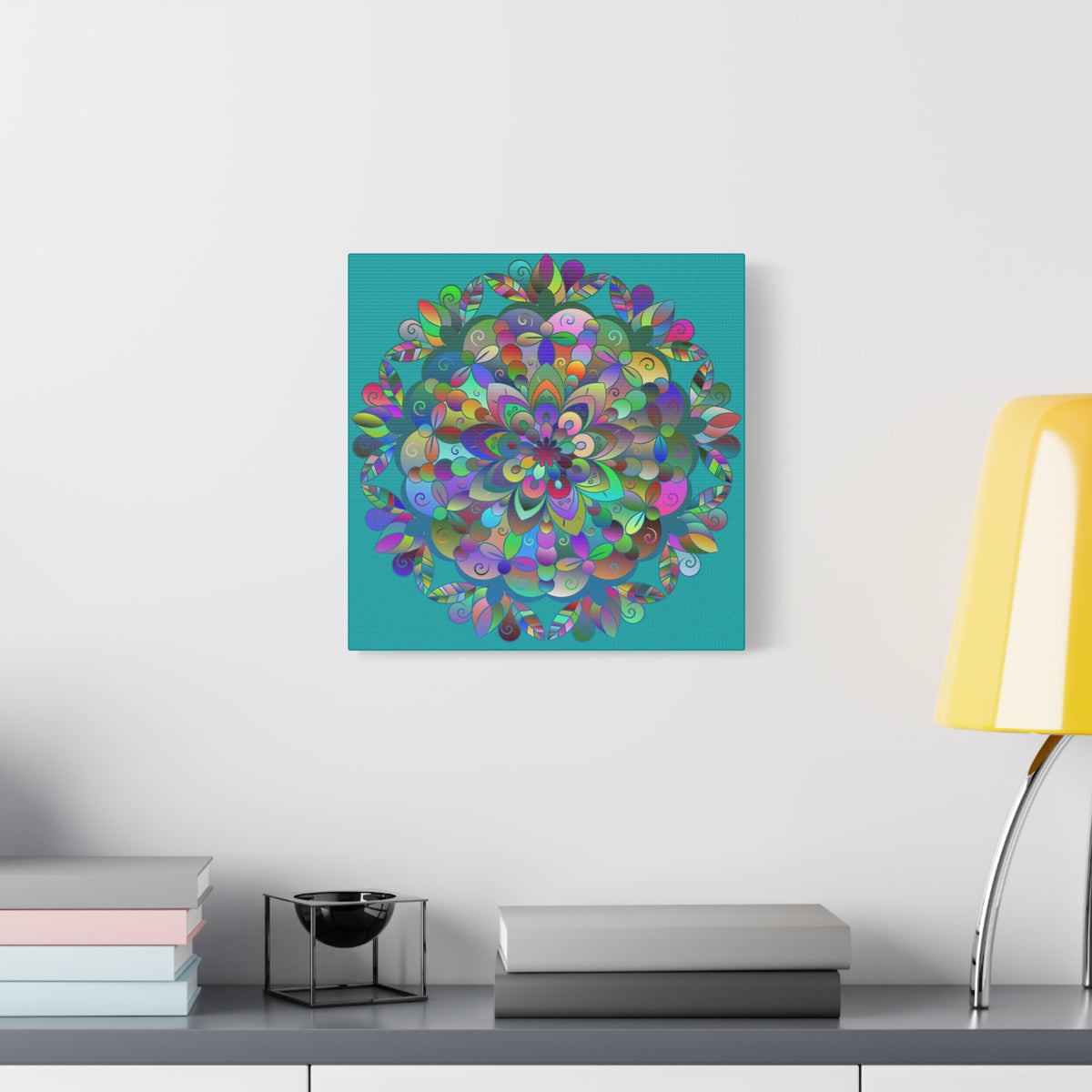 Colorful Floral Mandala Matte Canvas Wall Art — Stretched 1.25"