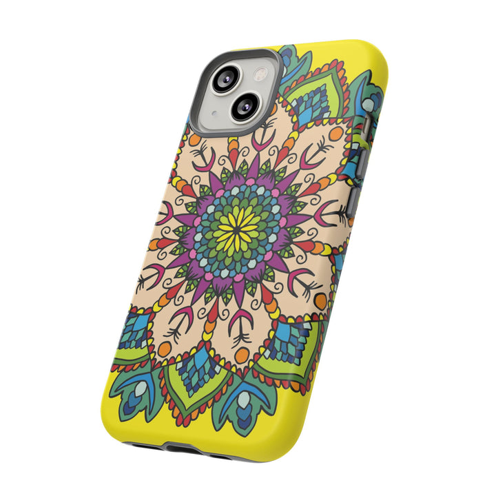 Intricate Floral Yellow Phone Case for Bold Protection and Style