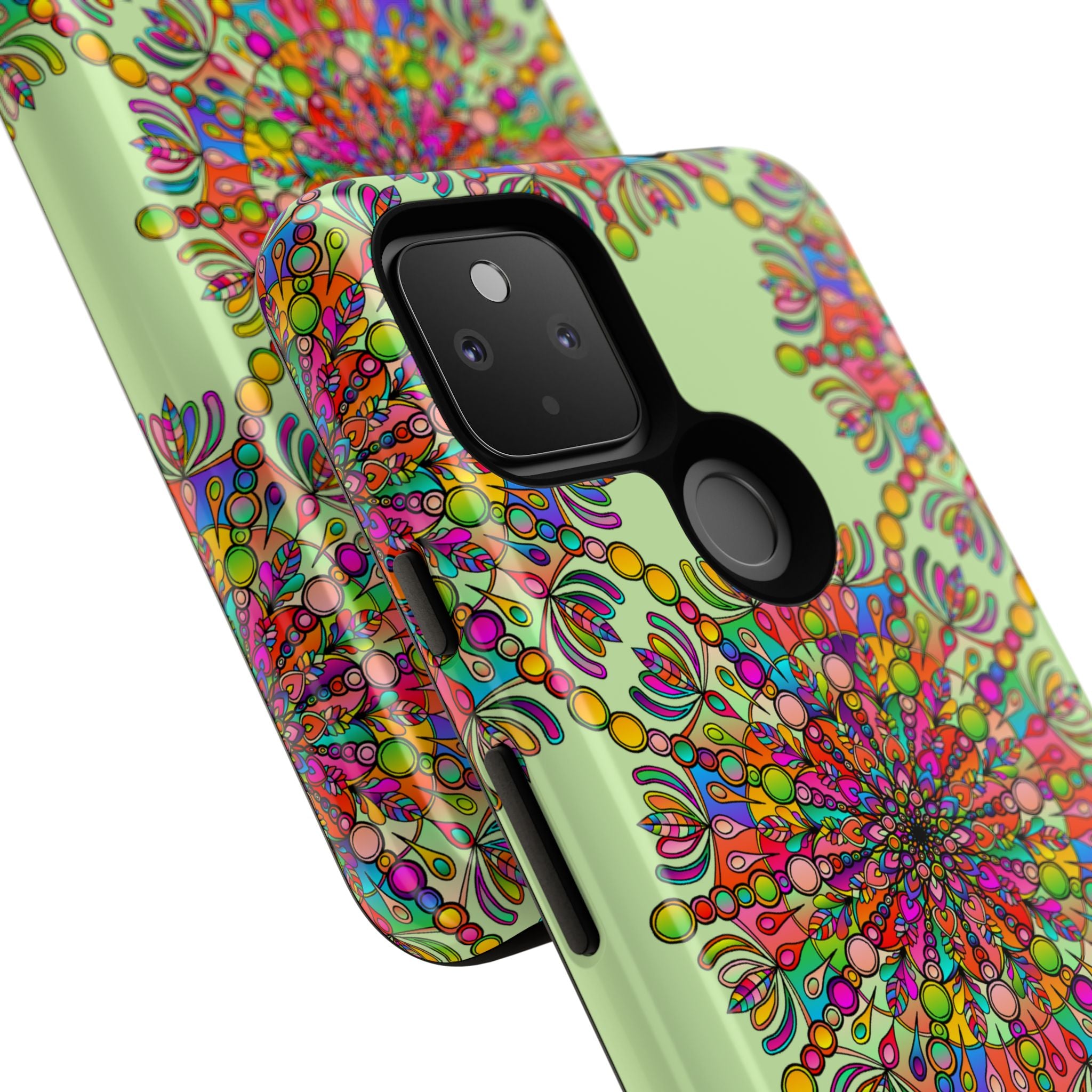 Custodia Vibrant Mandala per iPhone e Google Pixel | Custodie resistenti