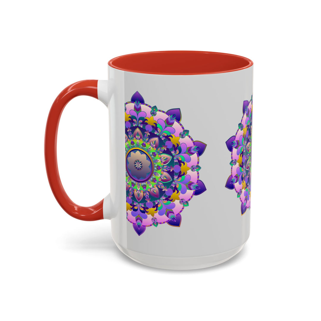 Colorful ceramic mug with a floral mandala design, perfect for art lovers and tea enthusiasts