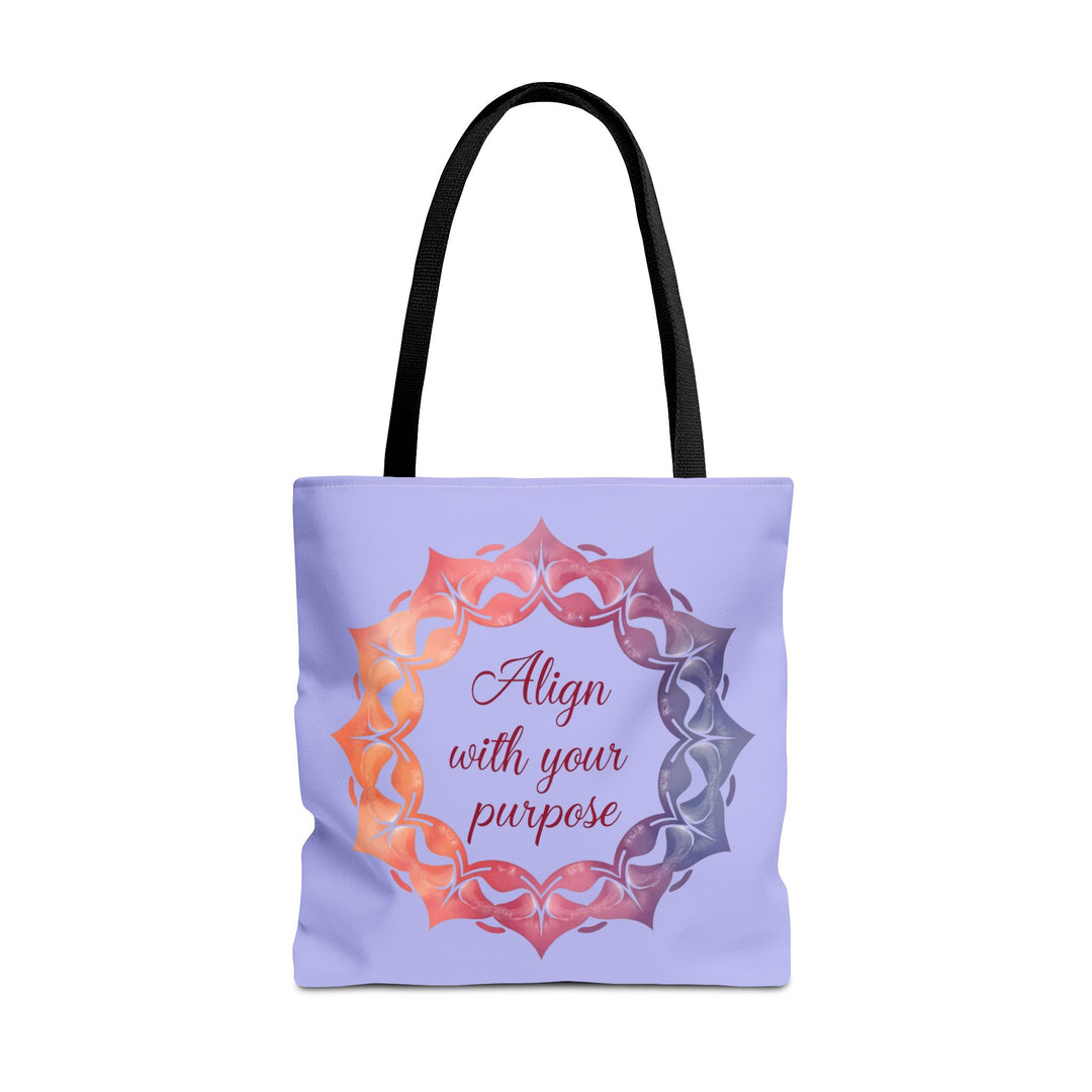 Vibrant orange and purple mandala tote bag, perfect for everyday use