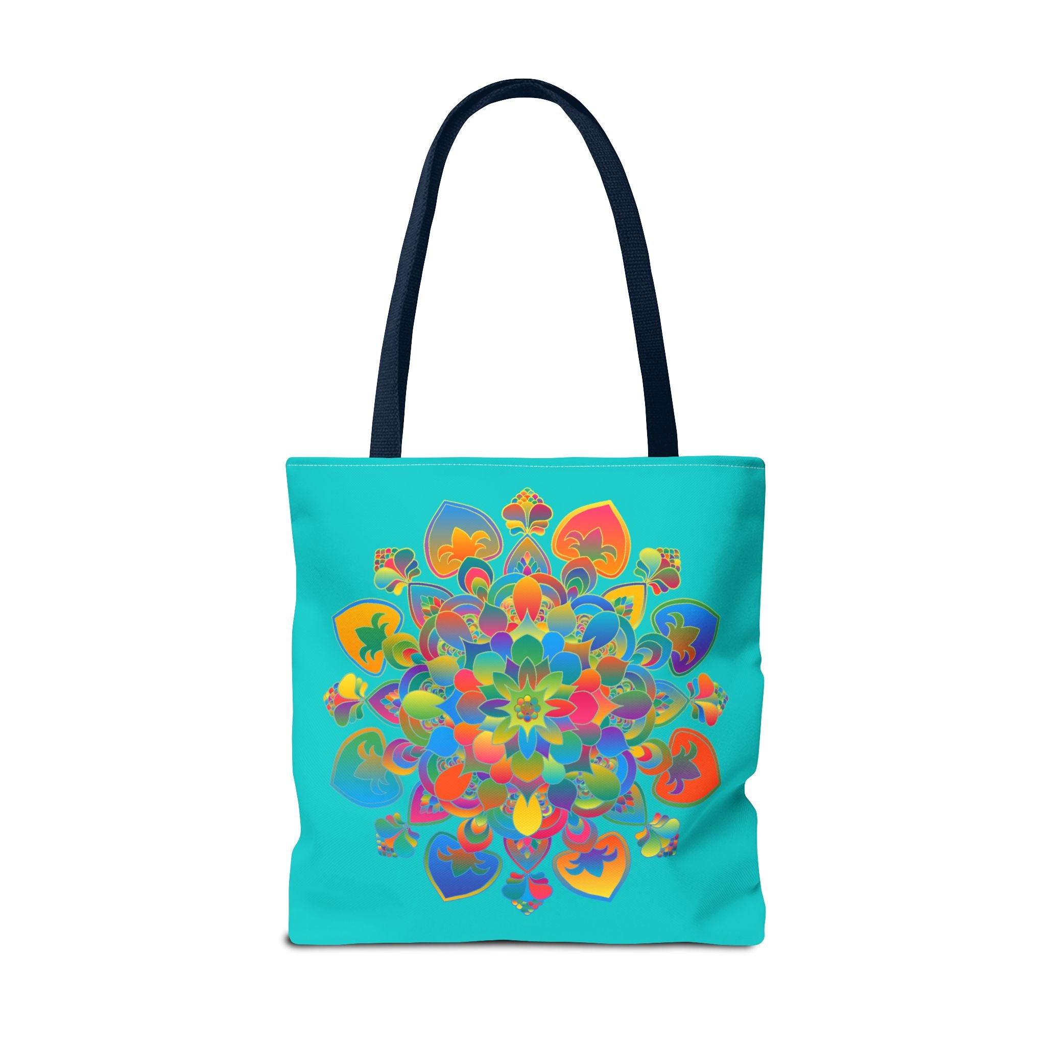 Beautiful azure Mandala Lotus Tote Bag, perfect for carrying essentials