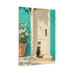 Sunlit Doorway Cat Canvas Wall Art