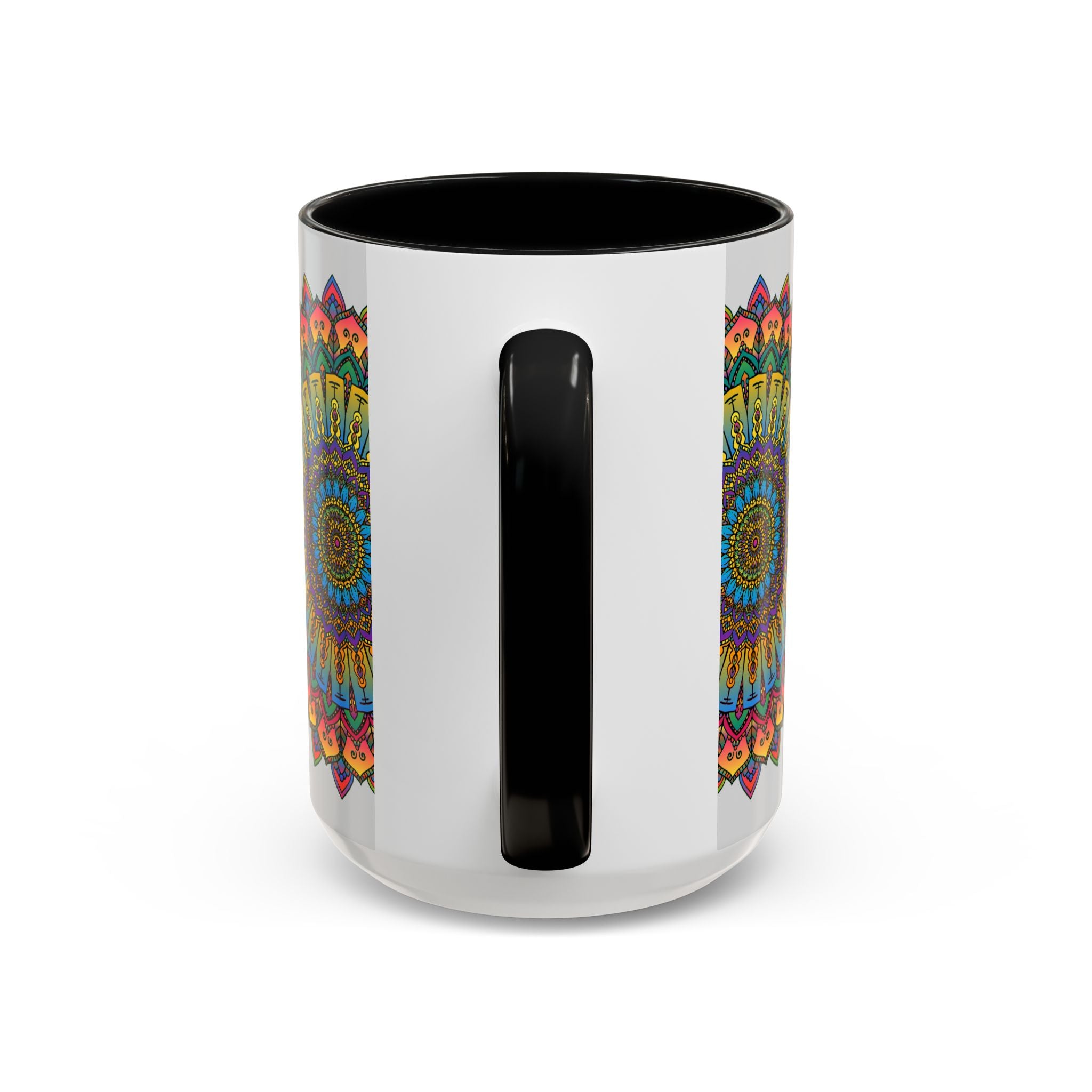 Beautiful mandala art mug featuring vibrant spiritual designs and colors