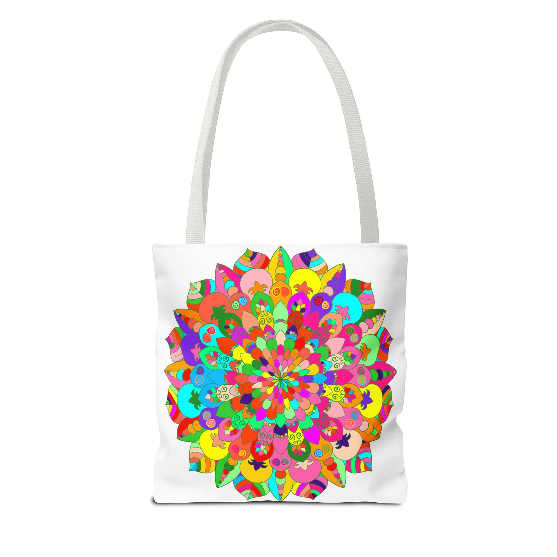 Stylish and functional tote bag with a colorful and detailed mandala design