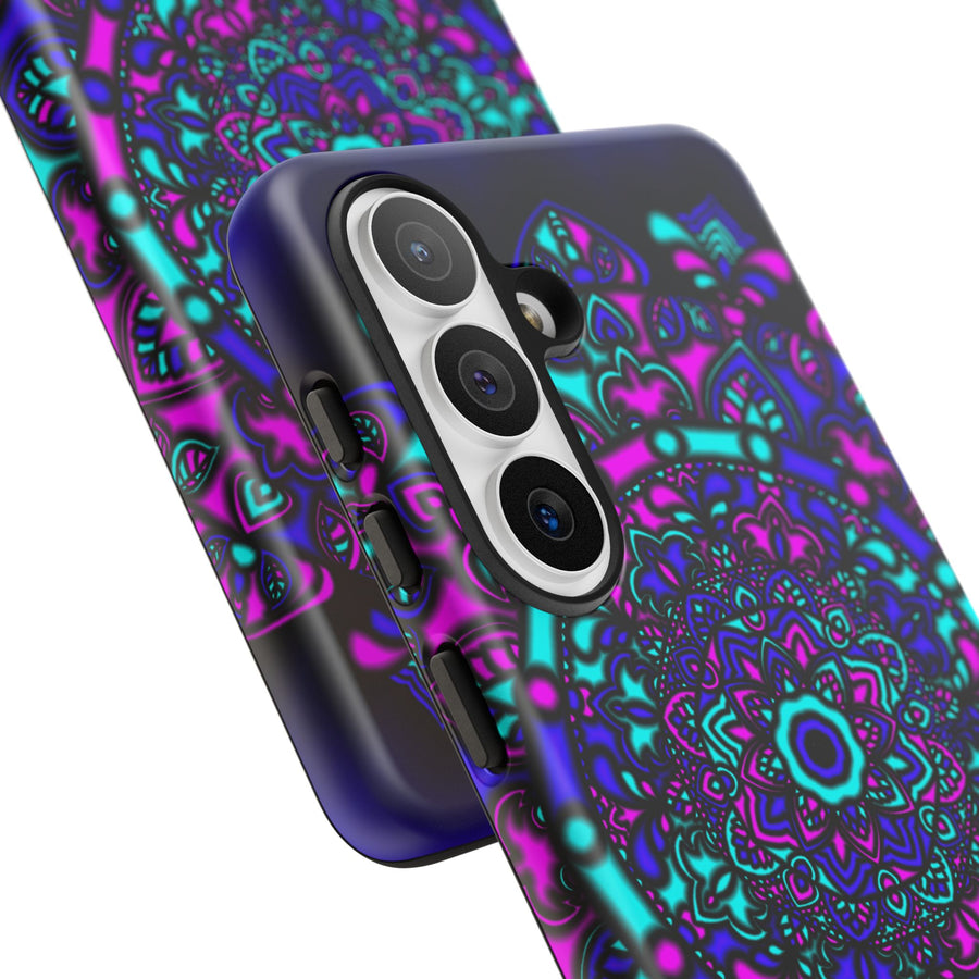 Mandala Neon Handyhülle – Lila & Türkise Robuste Schutzhülle
