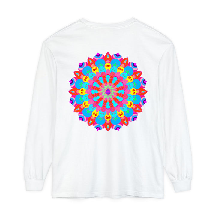 Colorful Mandala Unisex Long Sleeve T-Shirt featuring intricate and vibrant mandala design