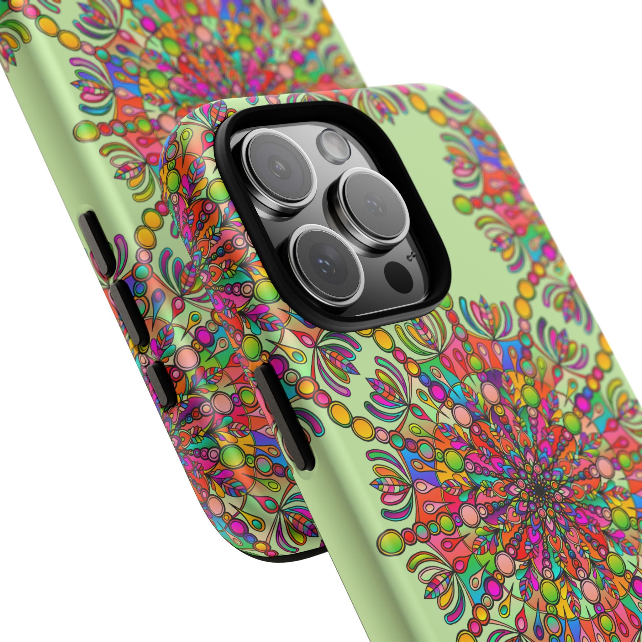 Custodia Vibrant Mandala per iPhone e Google Pixel | Custodie resistenti