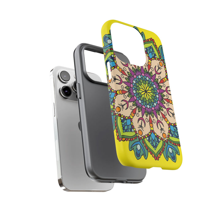 Intricate Floral Yellow Phone Case for Bold Protection and Style