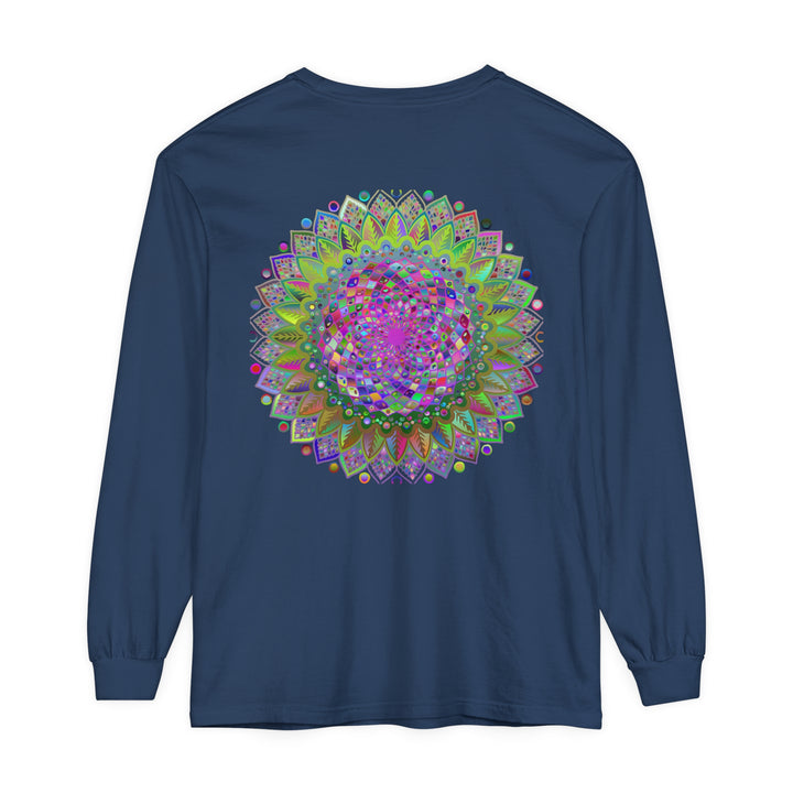 Beautiful and Colorful Mandala Design on Unisex Long Sleeve Tee