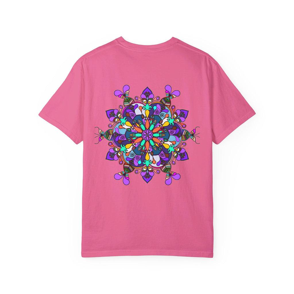 Unisex Mandala T-Shirt featuring intricate hand-drawn mandala art, made from 100% ring-spun cotton and garment-dyed for extra comfort