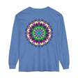 Colorful and intricate mandala design long sleeve t-shirt, suitable for both men and women, available in vibrant shades