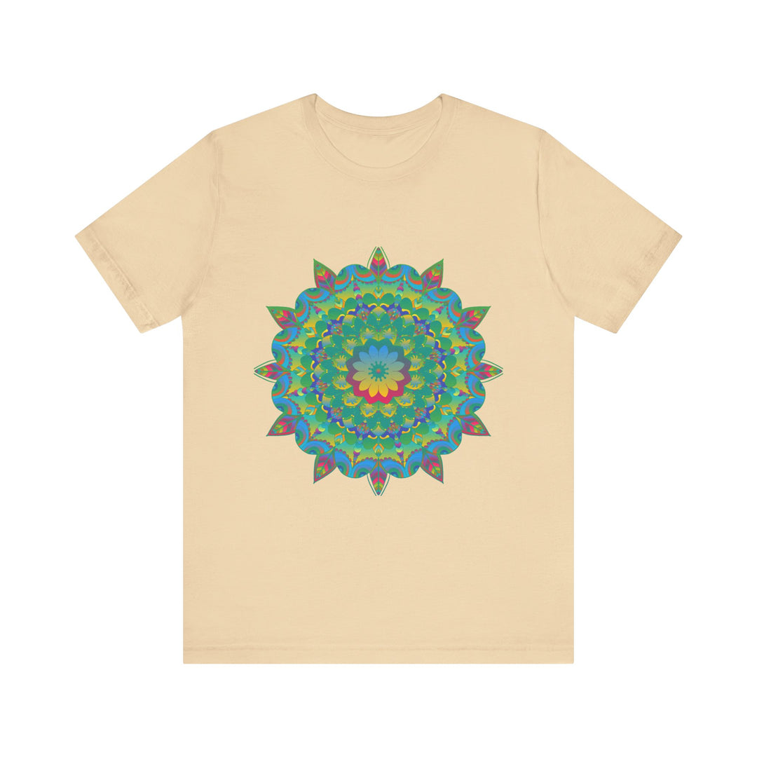 Psychedelic Mandala Tee - Vibrant Flower Design Alt Text 4