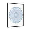 Steel Blue Mandala Handmade Art - Vertical Frame for Wall Display