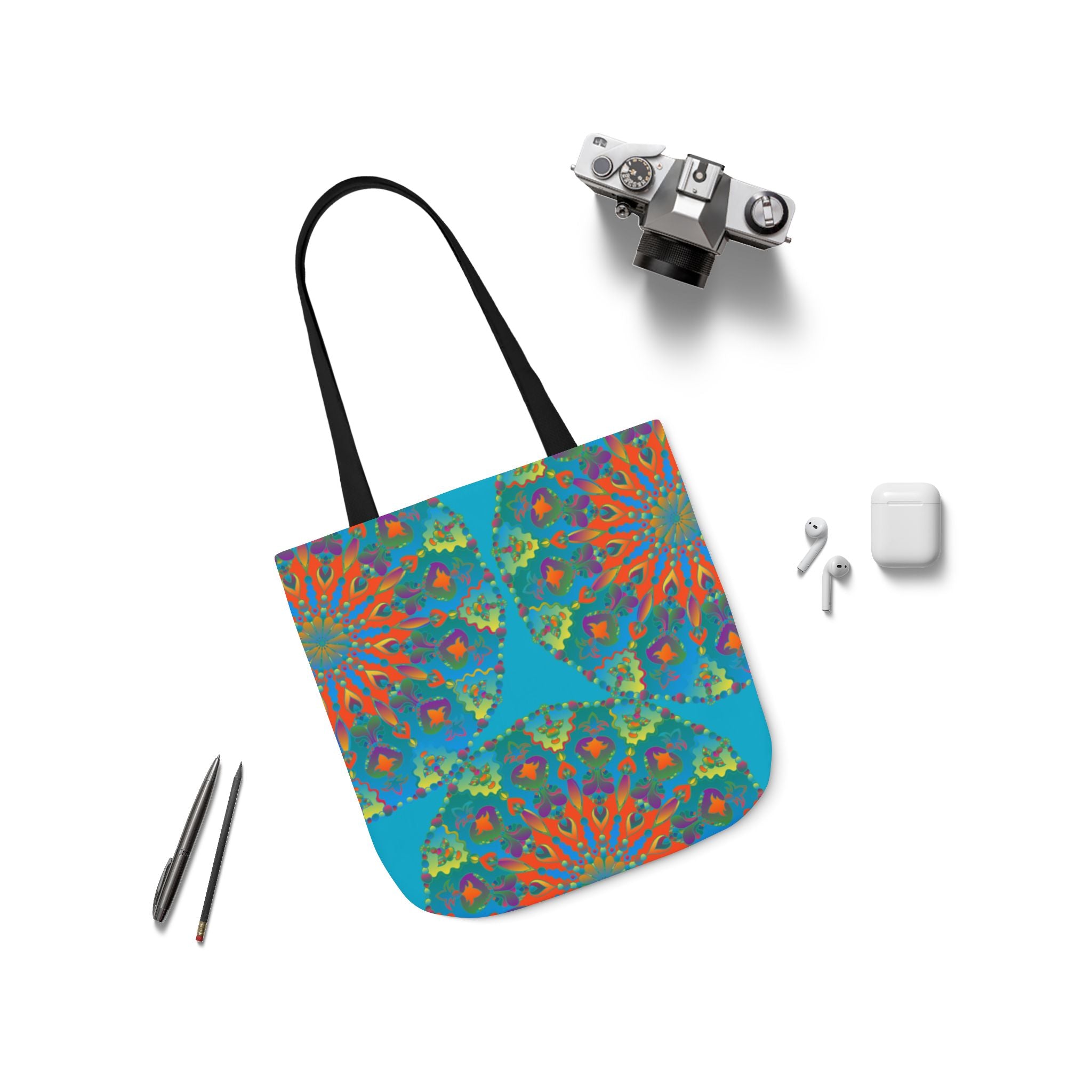 Canvas Tote Bag in Bright Tropical Colors for Summer Fun