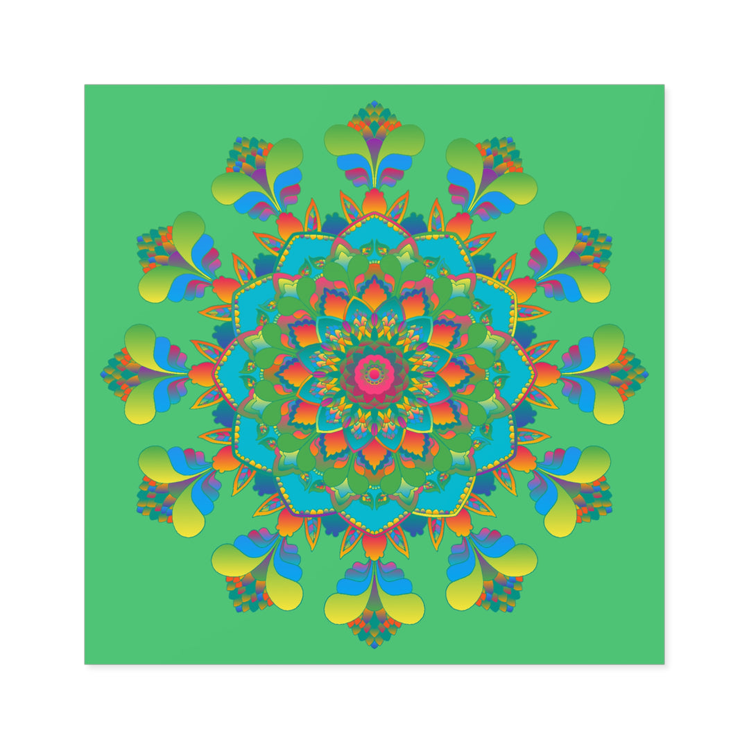 Square Mandala Laminate Stickers