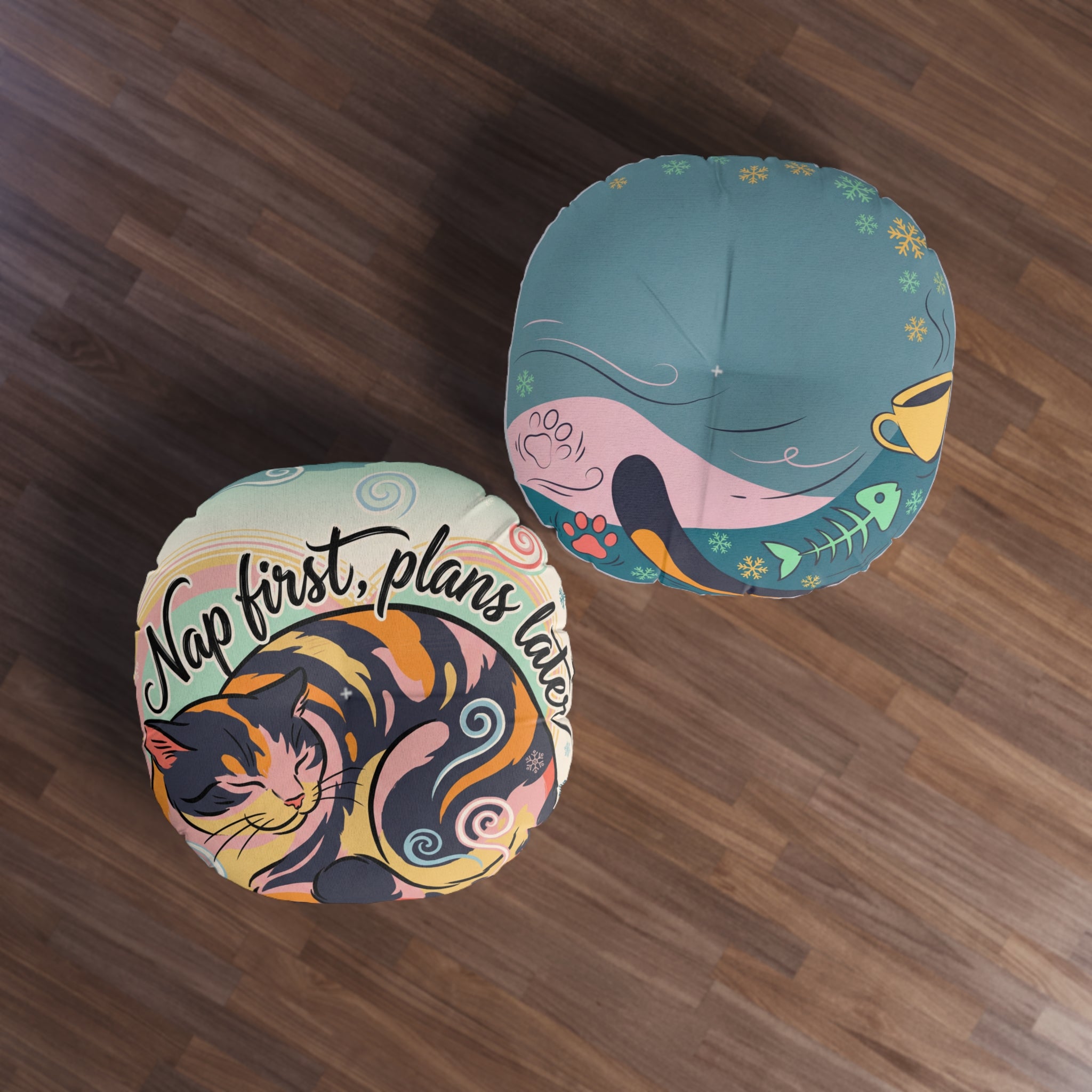 Cozy Ukiyo-e Cat Floor Pillow Cushion