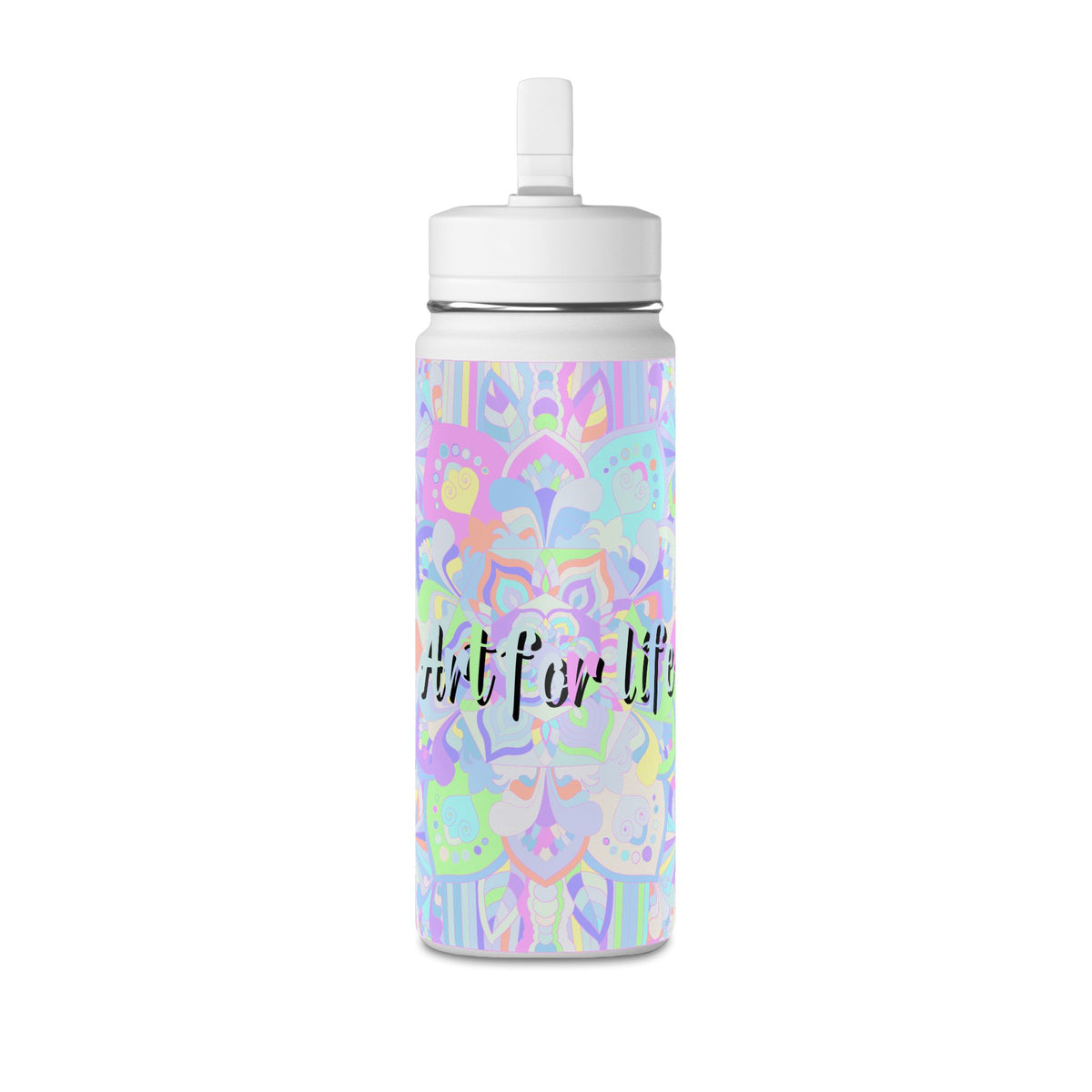 Pastel Floral Mini Water Bottle — "Art for Life" 20oz