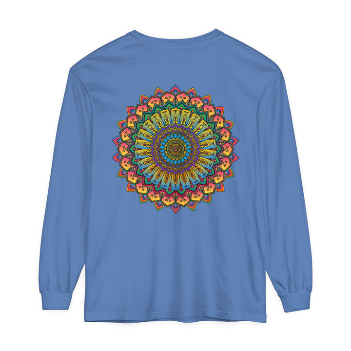 Intricate Mandala Unisex Long Sleeve T-Shirt with intricate design and vibrant colors