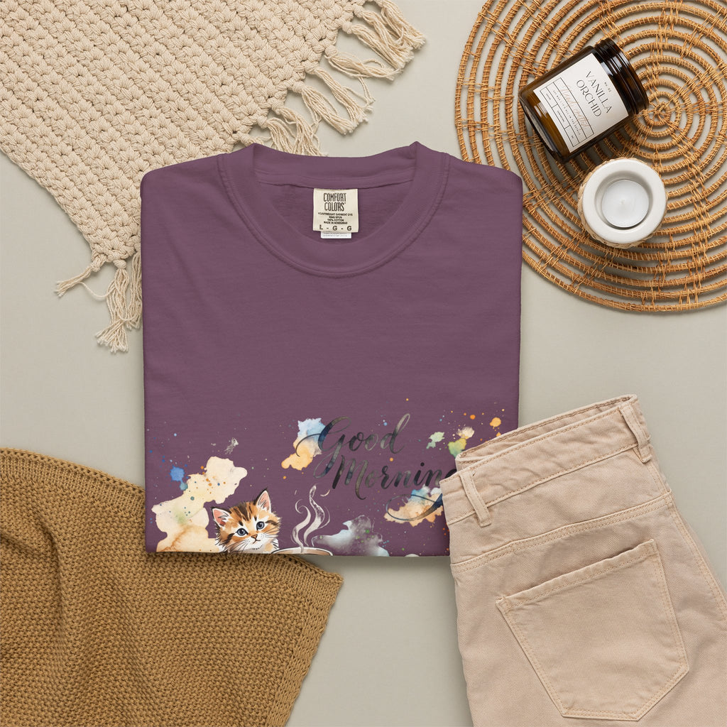 Good Morning Cat T-Shirt | Ultra-Soft Cotton Graphic Tee