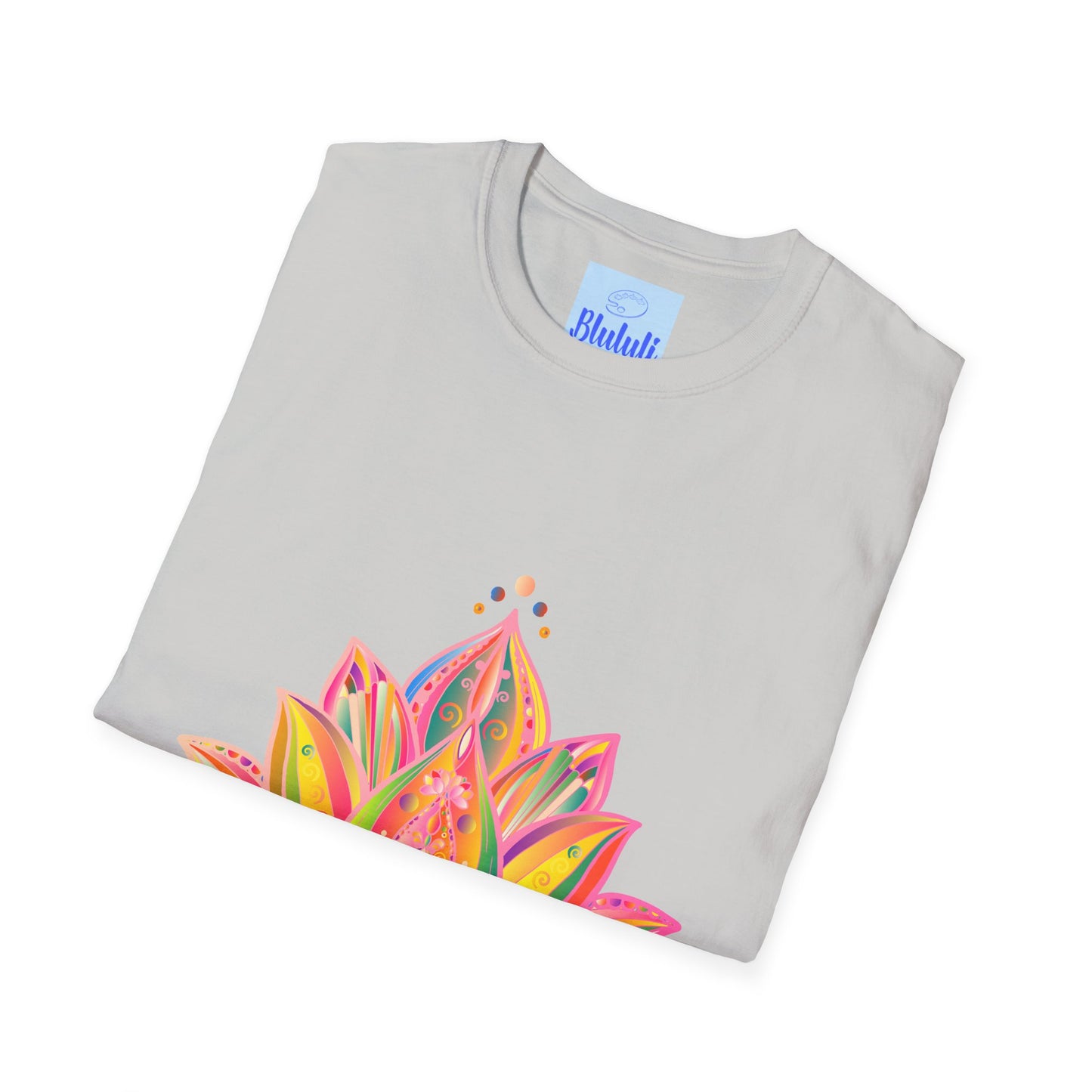 Lotus Mandala unisex t-shirt featuring a hand-drawn unique design by Blululi