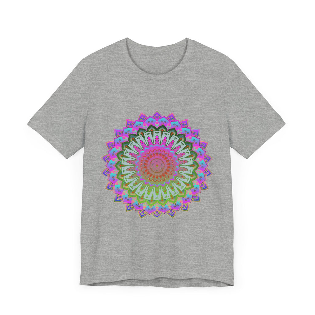 Vibrant and intricate mandala t-shirt featuring a colorful and eye-catching design