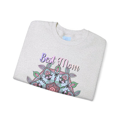 A cozy and stylish Best Mom Ever Unisex Heavy Blend™ Crewneck Sweatshirt, the perfect birthday gift for your mom