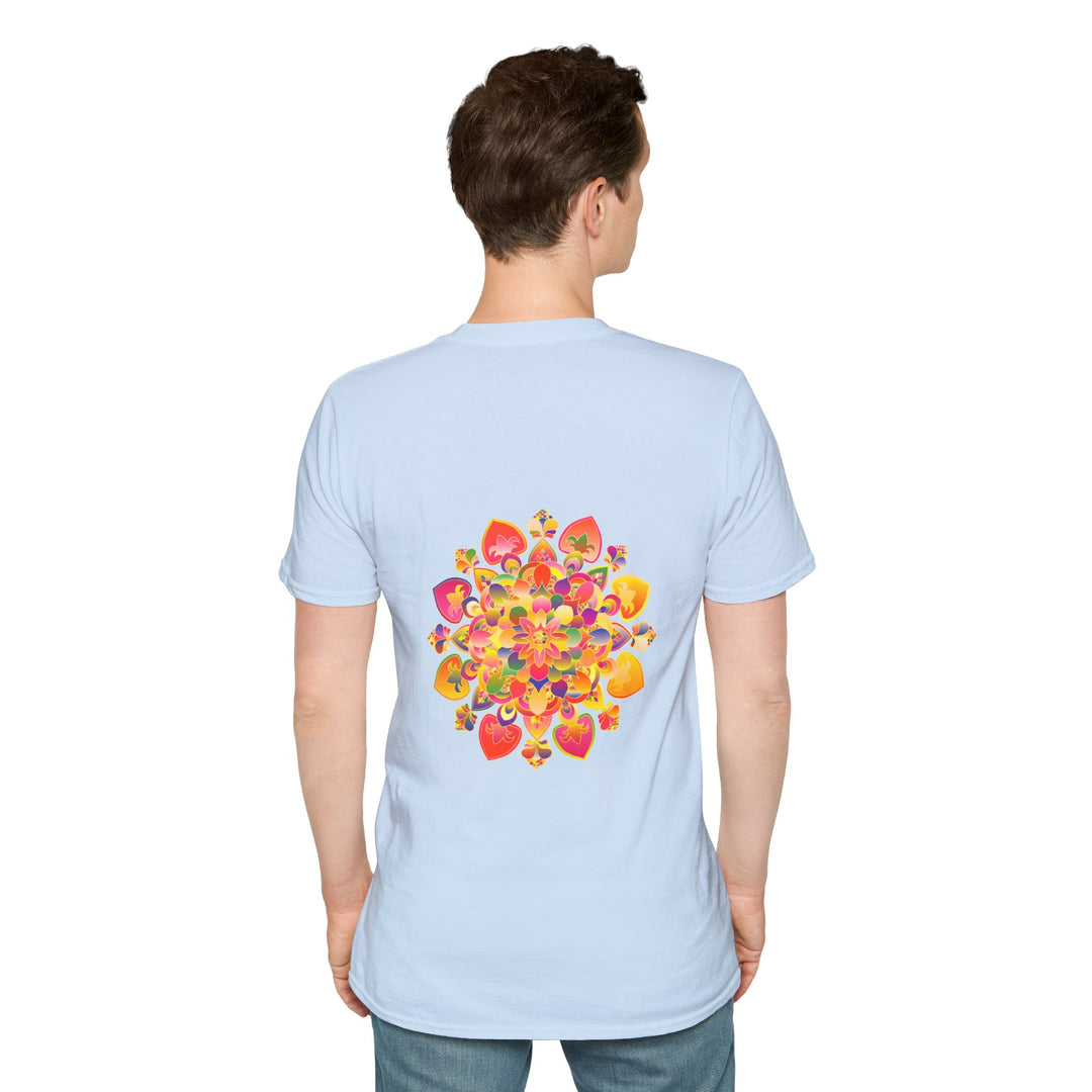 Lotus Mandala Unisex T-Shirt featuring a hand-drawn unique design by Blululi