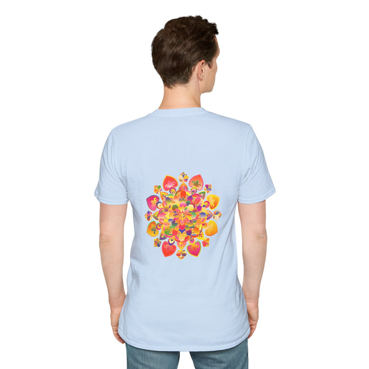 Lotus Mandala Unisex T-Shirt featuring a hand-drawn unique design by Blululi