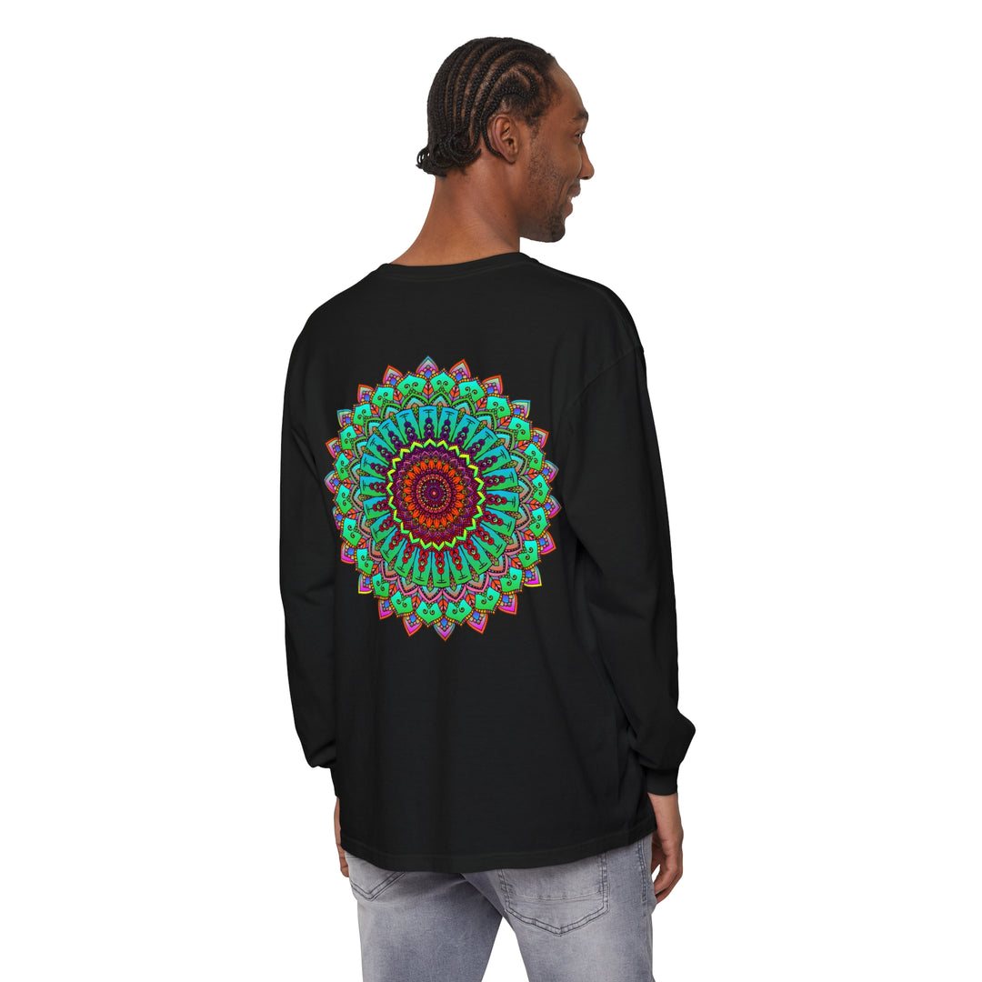 Vibrant Mandala Long Sleeve T-Shirt - Spiritual Art 50