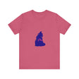 A vibrant and eye-catching t-shirt featuring a mysterious black cat design