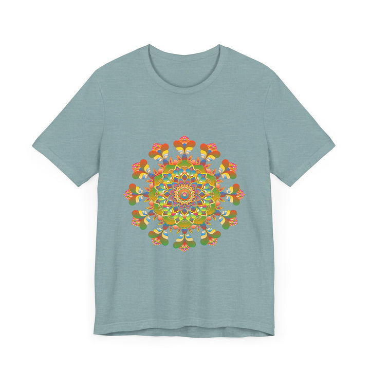 Vibrant Mandala Tee featuring a colorful and intricate design, perfect for adding a pop of color to your wardrobe