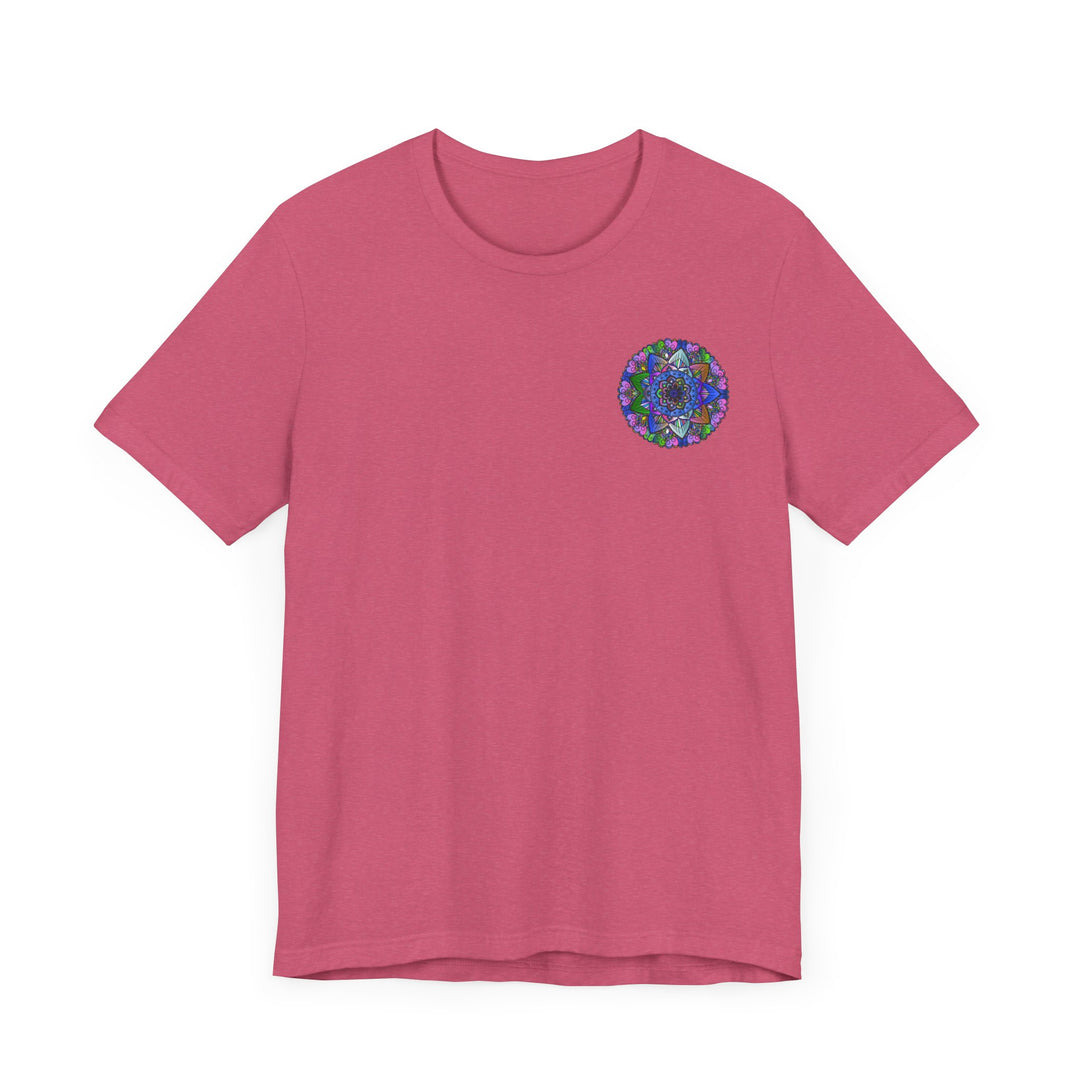 Beautiful and colorful Vibrant Mandala T-shirt featuring a spiritual peace design