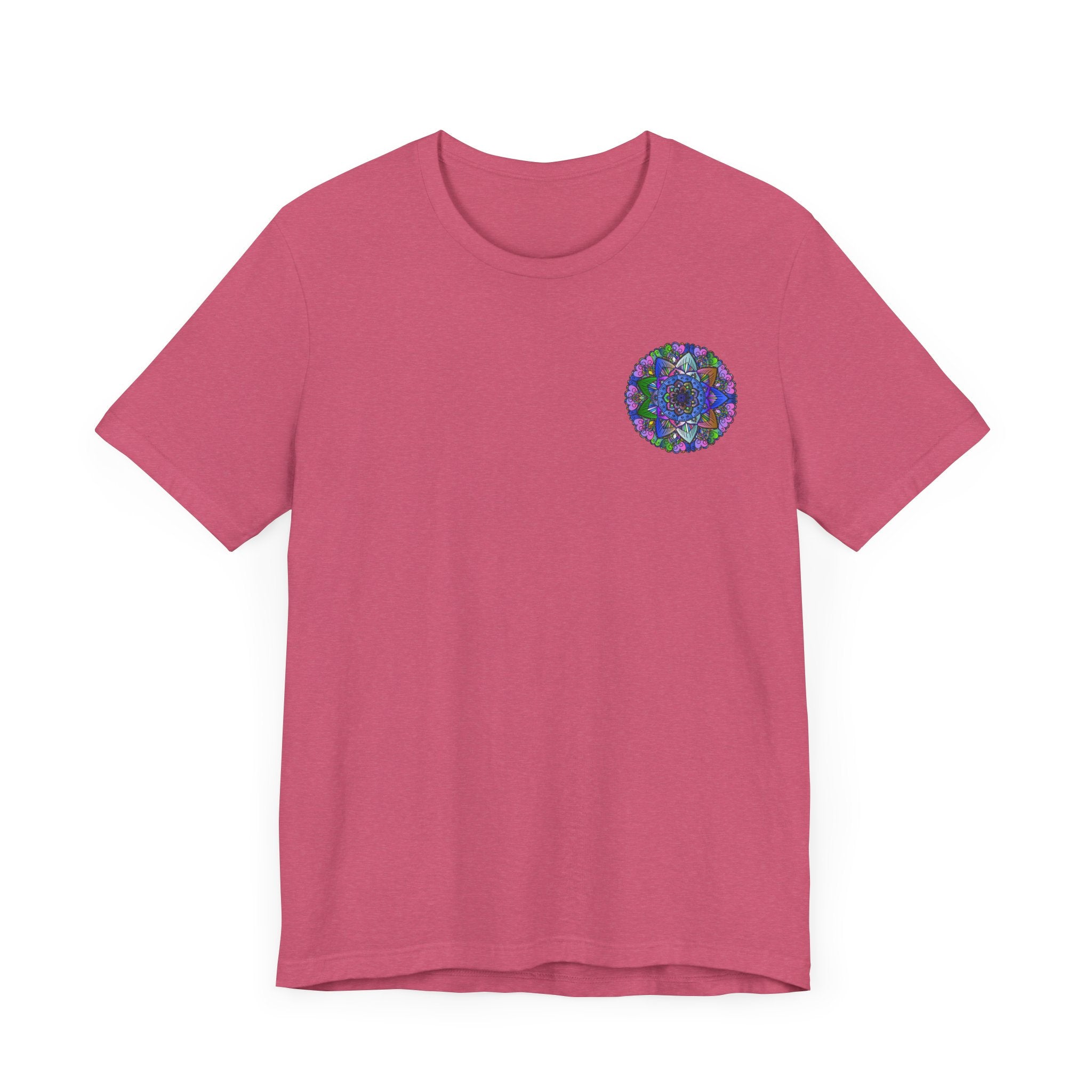 Beautiful and colorful Vibrant Mandala T-shirt featuring a spiritual peace design