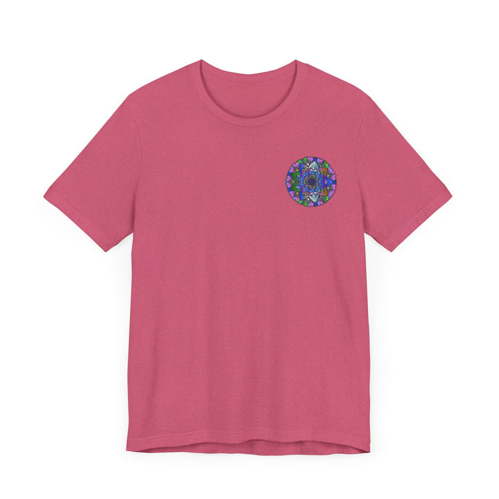 Beautiful and colorful Vibrant Mandala T-shirt featuring a spiritual peace design