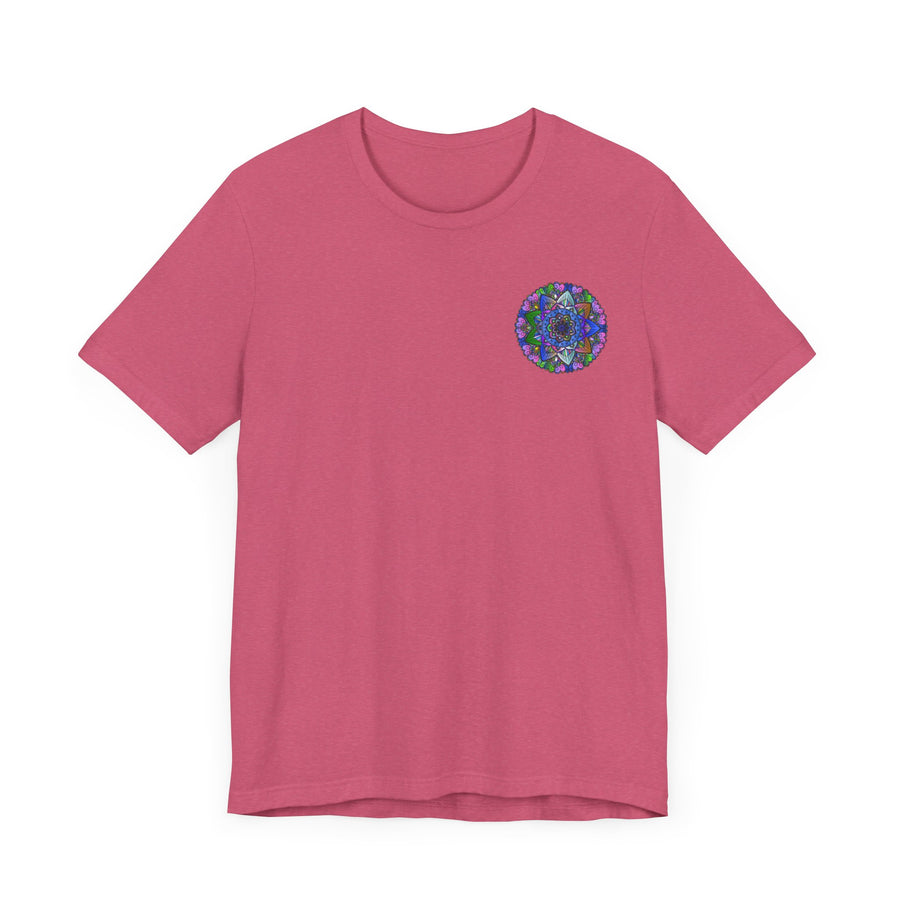 Beautiful and colorful Vibrant Mandala T-shirt featuring a spiritual peace design