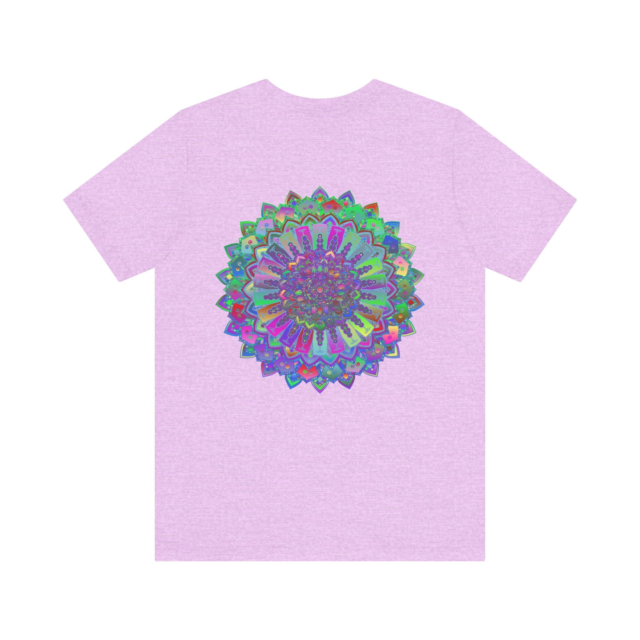 Beautiful vibrant mandala tee featuring intricate design for spiritual peace and harmony, perfect for meditation and yoga practice