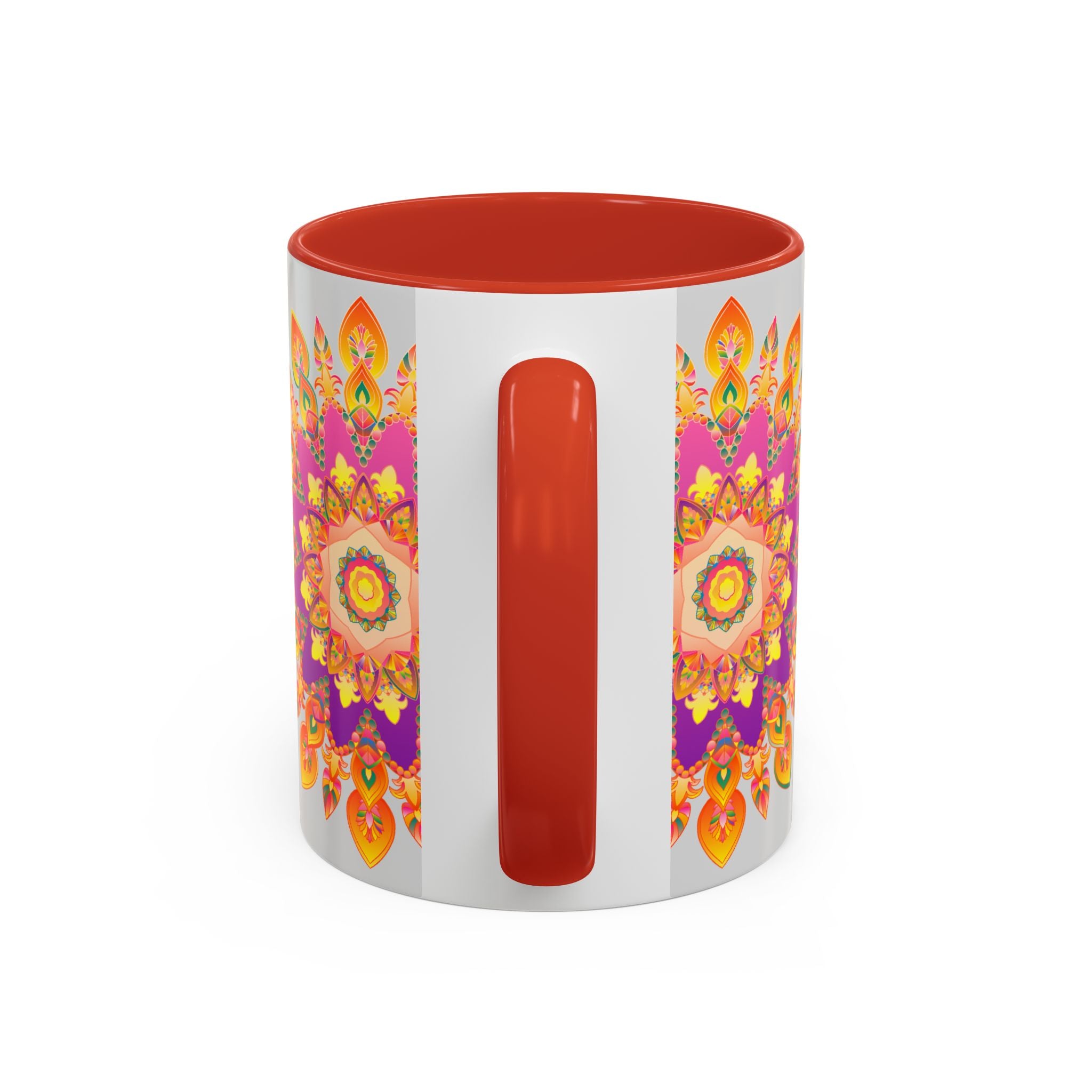 Charming mandala art mug with colorful floral patterns and intricate details