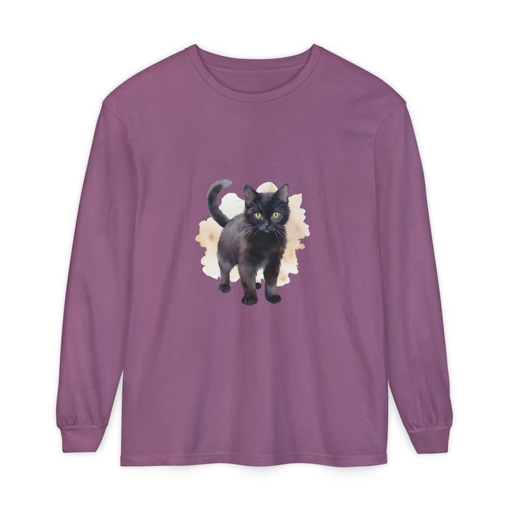 Black Cat Watercolor - Unisex Long Sleeve Tee