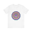 Beautiful and colorful Vibrant Mandala Tee with Peace and Harmony design